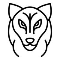ícone de cabeça de lobo, estilo de estrutura de tópicos vetor