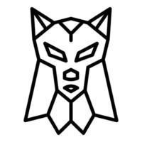 ícone do lobo canino, estilo de estrutura de tópicos vetor