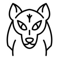 ícone do lobo mascote, estilo de estrutura de tópicos vetor