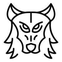 ícone do lobo selvagem, estilo de estrutura de tópicos vetor