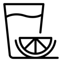 ícone de água com limão, estilo de estrutura de tópicos vetor