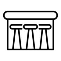 ícone de mesa de bar, estilo de estrutura de tópicos vetor