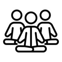 ícone de meditação em grupo, estilo de estrutura de tópicos vetor