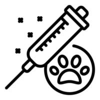 ícone de vacina de gato, estilo de estrutura de tópicos vetor