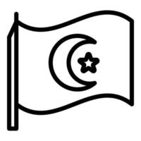 ícone da bandeira nacional turca, estilo de estrutura de tópicos vetor