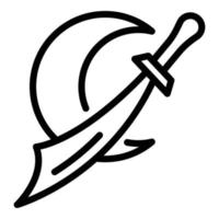 ícone de espada turca, estilo de estrutura de tópicos vetor