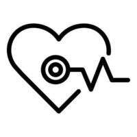 ícone de coração médico, estilo de estrutura de tópicos vetor