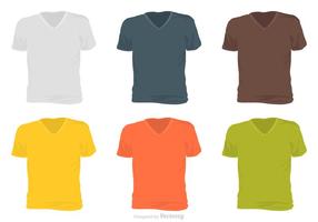 Masculino V Neck Shirt Template Vector