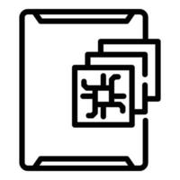 ícone do sistema tablet, estilo de estrutura de tópicos vetor