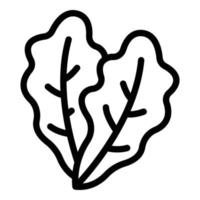 ícone de folha de salada, estilo de estrutura de tópicos vetor