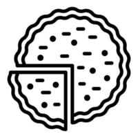 ícone de torta de maçã cortada, estilo de estrutura de tópicos vetor