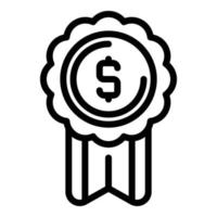 ícone de medalha de dólar, estilo de estrutura de tópicos vetor