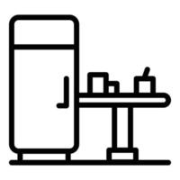 ícone da geladeira do restaurante, estilo de estrutura de tópicos vetor