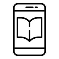 ícone de e-book de telefone de literatura, estilo de estrutura de tópicos vetor