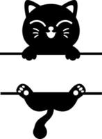 gráfico de monograma de gato preto vetor