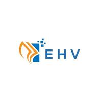 design de logotipo de contabilidade de reparo de crédito ehv em fundo branco. conceito de logotipo de carta de gráfico de crescimento de iniciais criativas ehv. design de logotipo de finanças de negócios ehv. vetor