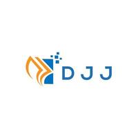 djj design de logotipo de contabilidade de reparo de crédito em fundo branco. conceito de logotipo de letra de gráfico de crescimento de iniciais criativas djj. design de logotipo de finanças de negócios djj. vetor