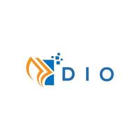 dio crédito design de logotipo de contabilidade de reparação em fundo branco. conceito de logotipo de carta de gráfico de crescimento de iniciais criativas dio. dio design de logotipo de finanças de negócios. vetor