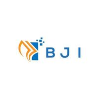 bji design de logotipo de contabilidade de reparo de crédito em fundo branco. conceito de logotipo de carta de gráfico de crescimento de iniciais criativas bji. vetor