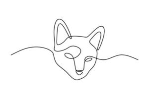 gato fofo animal de estimação linha contínua desenhada à mão arte linha editável vetor