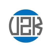 design de logotipo de carta Uzk em fundo branco. Conceito de logotipo de círculo de iniciais criativas uzk. design de letras uzk. vetor
