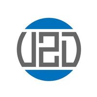design de logotipo de letra uzd em fundo branco. conceito de logotipo de círculo de iniciais criativas uzd. design de letras uzd. vetor