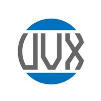 design de logotipo de carta uvx em fundo branco. conceito de logotipo de círculo de iniciais criativas uvx. design de letras uvx. vetor
