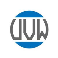 design de logotipo de carta uvw em fundo branco. conceito de logotipo de círculo de iniciais criativas uvw. design de letras uvw. vetor