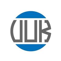 design de logotipo de carta uuk em fundo branco. conceito de logotipo de círculo de iniciais criativas uuk. design de letras uuk. vetor