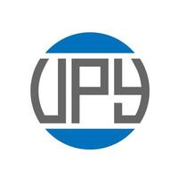 design de logotipo de carta upy em fundo branco. conceito de logotipo de círculo de iniciais criativas upy. design de letras upy. vetor