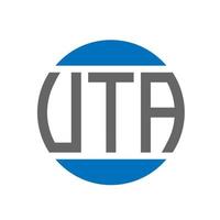 design de logotipo de carta uta em fundo branco. conceito de logotipo de círculo de iniciais criativas uta. design de letras uta. vetor