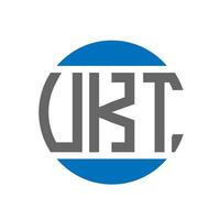 projeto do logotipo da carta ukt em fundo branco. conceito de logotipo de círculo de iniciais criativas ukt. design de letras do ukt. vetor