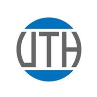 design de logotipo de carta uth em fundo branco. conceito de logotipo de círculo de iniciais criativas uth. design de letra uth. vetor