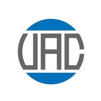 design de logotipo de carta uac em fundo branco. conceito de logotipo de círculo de iniciais criativas uac. design de letras uac. vetor