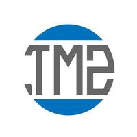 design de logotipo de carta tmz em fundo branco. conceito de logotipo de círculo de iniciais criativas tmz. design de letras tmz. vetor