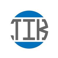 design de logotipo de carta tik em fundo branco. conceito de logotipo de círculo de iniciais criativas tik. design de letras tik. vetor