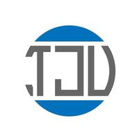 design de logotipo de carta tjv em fundo branco. conceito de logotipo de círculo de iniciais criativas tjv. design de letras tjv. vetor