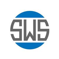 design de logotipo de carta sws em fundo branco. conceito de logotipo de círculo de iniciais criativas sws. design de letra sws. vetor