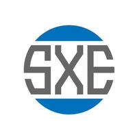 design de logotipo de carta sxe em fundo branco. conceito de logotipo de círculo de iniciais criativas sxe. design de letras sxe. vetor