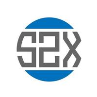 design do logotipo da letra szx em fundo branco. conceito de logotipo de círculo de iniciais criativas szx. design de letras szx. vetor