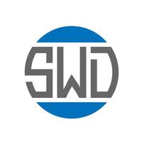 design do logotipo da carta swd em fundo branco. conceito de logotipo de círculo de iniciais criativas swd. design de letra swd. vetor