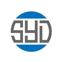 design de logotipo de carta syd em fundo branco. conceito de logotipo de círculo de iniciais criativas syd. design de letras syd. vetor