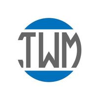 design de logotipo de carta twm em fundo branco. conceito de logotipo de círculo de iniciais criativas twm. design de letras twm. vetor