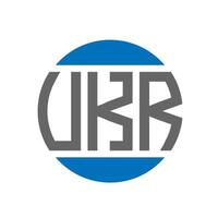 design do logotipo da carta ukr em fundo branco. conceito de logotipo de círculo de iniciais criativas ukr. design de letras ukr. vetor
