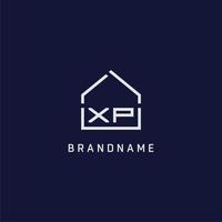 letra inicial xp telhado idéias de design de logotipo imobiliário vetor