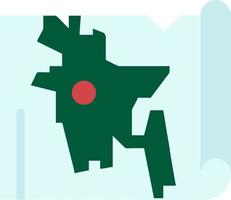 bangladesh mapa mundo bangla ícone de cor plana vetor modelo de banner