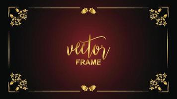 novo quadro de vetor de ornamento florido vintage dourado