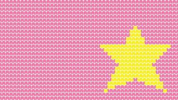 borda de padrão de estrela de tricô em fundo rosa, borda de padrão étnico de lâmpada de tricô feliz natal e feliz inverno cartaz de vetor