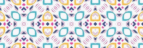 batik têxtil étnico ikat triângulo sem costura padrão design de vetor digital para impressão saree kurti borneo tecido borda escova símbolos amostras algodão