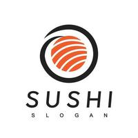 modelo de design de logotipo de sushi, ícone de comida japonesa vetor